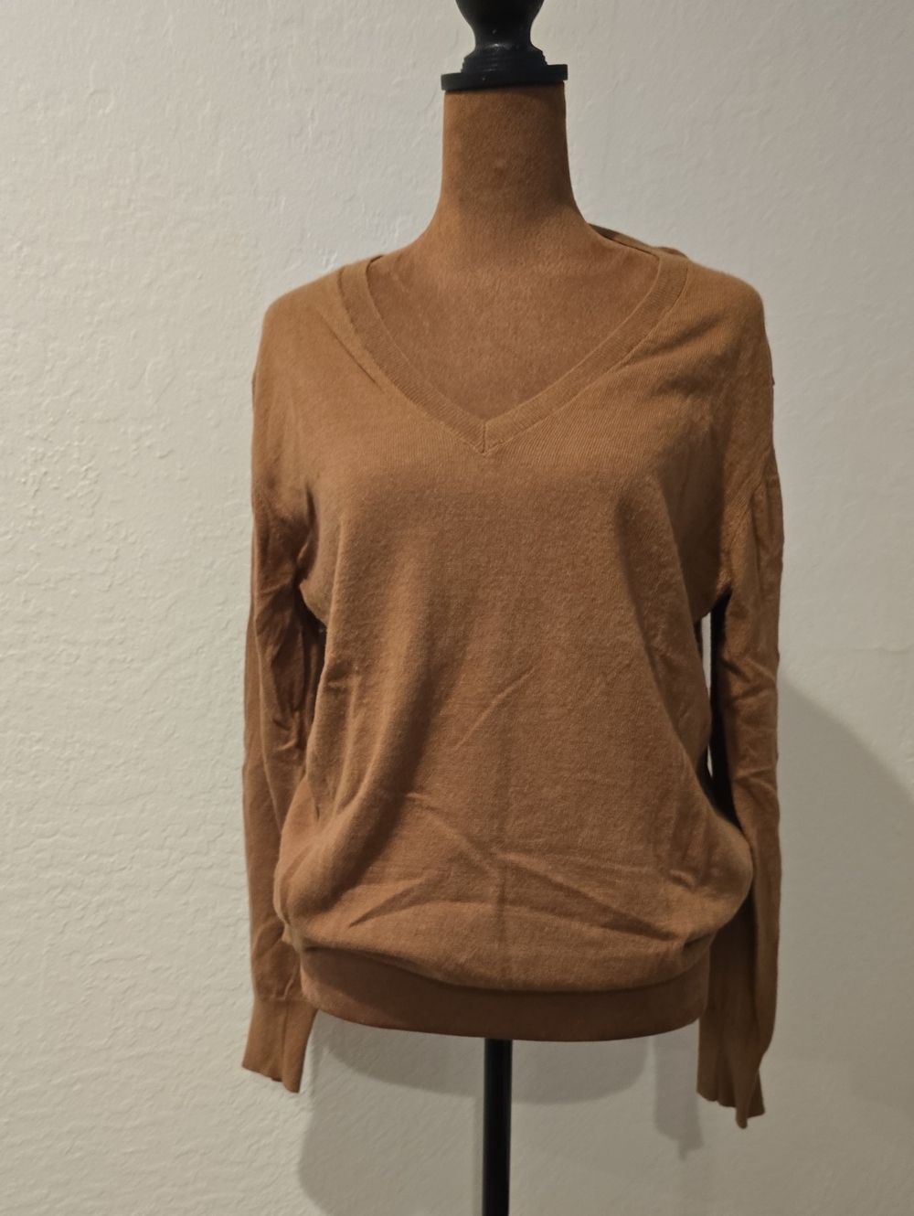 Calvin Klein Camel V-Neck Sweater